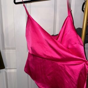 Fuchsia Satin Camisole Top